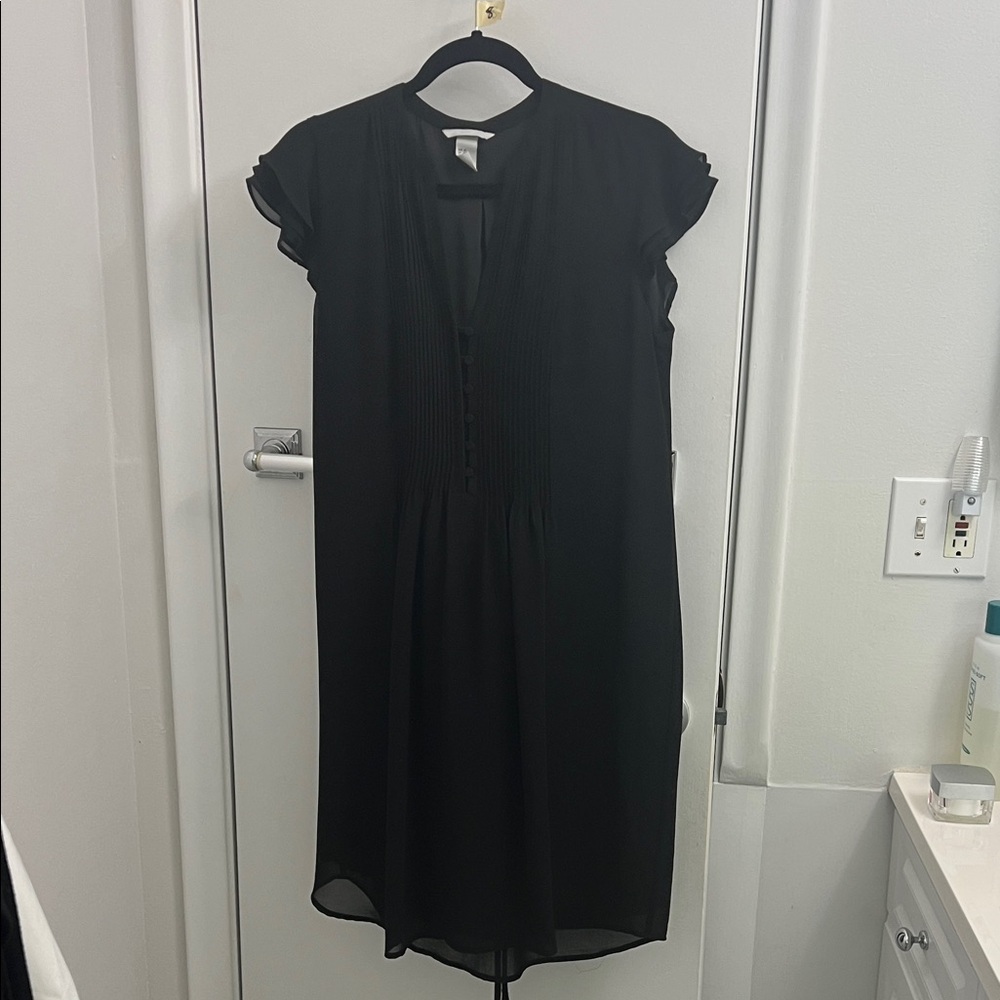 ✨🖤H&M Black Midi Dress Ruffled Sleeves Elegant & Chic🌟✨